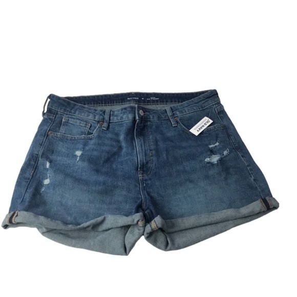 Old Navy High-Waisted O.G. Straight Ripped Jean Shorts Plus Size 18 - Picture 1 of 4